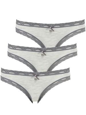 like it! Kim 6016 50 0 0 3er Pack Damen Minislip in 3 Farben