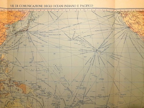 Carta geografica antica OCEANO INDIANO PACIFICO NAVIGAZIONE 1927 Old Antique map - Photo 4/7