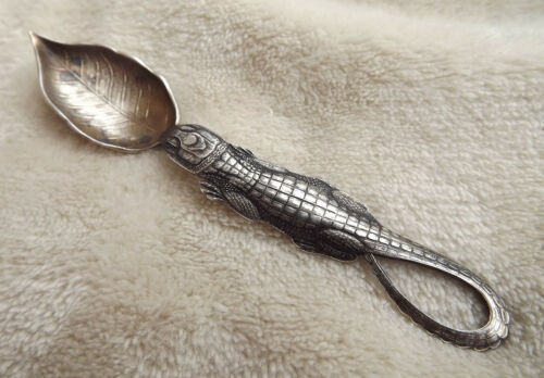 Antique Sterling Silver Enameled INDIAN SWASTIKA Souvenir Spoon
