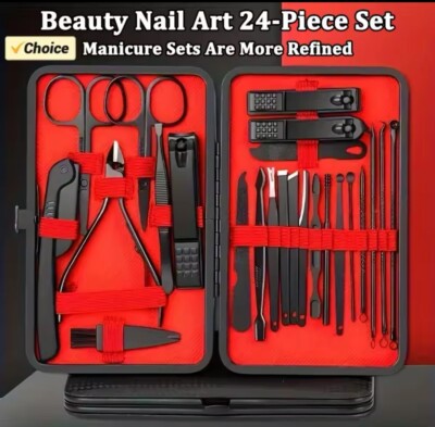 24Pcs Professional  Nail Clippers Kit - Ultra Sharp Fingernail and Toenail