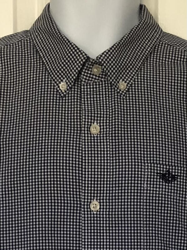 DOCKERS  EUC Button-Down Blue White Check Cotton … - image 1