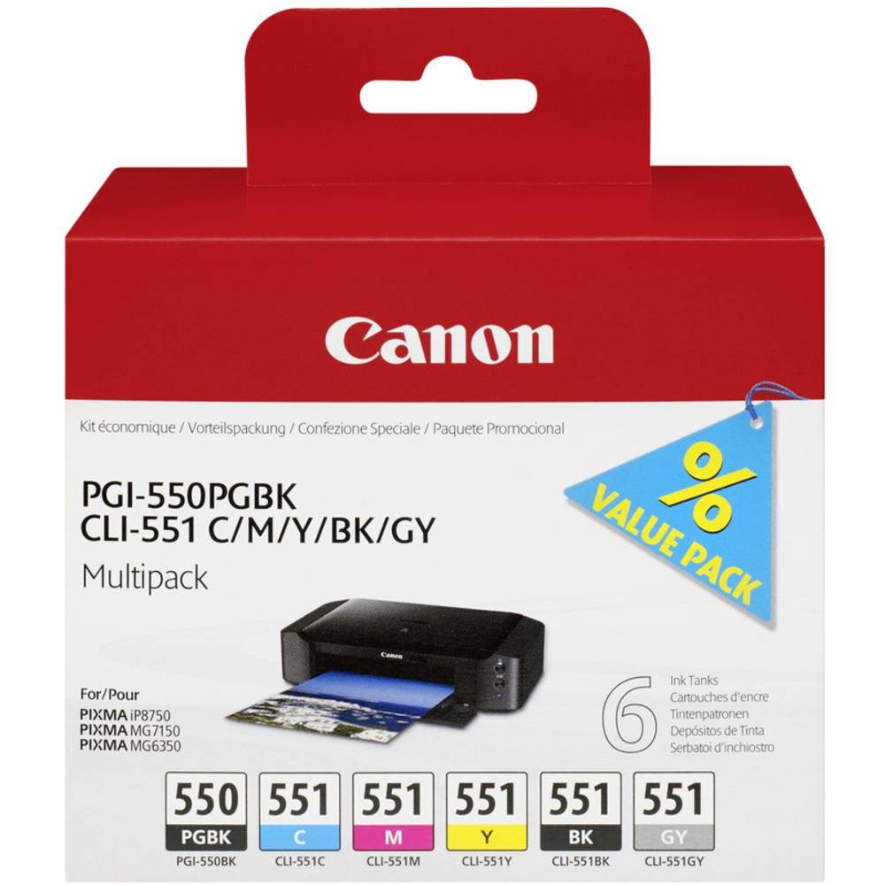 Canon PGI-550PGBK CLI-551 Multipack encre haute fidélité pour photo