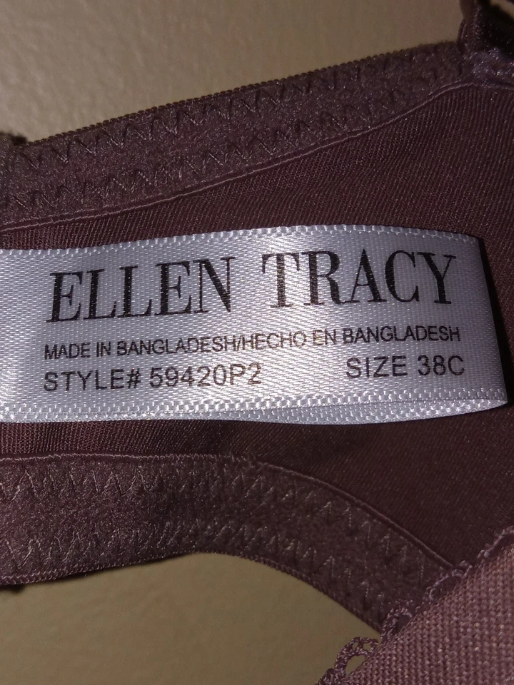 ELLEN TRACY Talla 38C LATTE CAMISETA SUJETADOR 59420P2 acolchado aros femenino Foto 4 de 4
