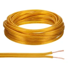 33Ft 18/2 PVC Covered Wire, SPT-2 UL Listed Copper Electronic Wire, Golden