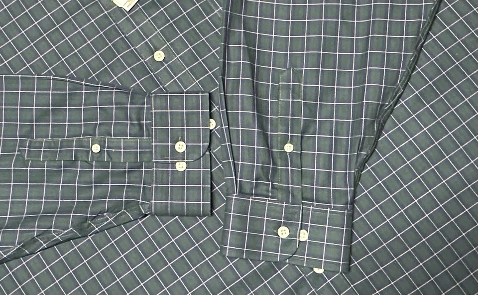 Camisa Roundtree Yorke Etiqueta Dorada Hombres 4XT Abotonada Sin Hierro Algodón Verde $89 Foto 3 de 4