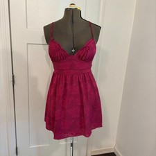 Wild Fable size Medium Strappy Red Lace Girly Coquette Mini Sun Dress Summer