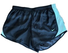 Nike Girls Dri-FIT Tempo Running Shorts Black Green Teal Size Large