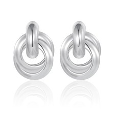 Chunky Gold Earrings For Women, Gold Knot Geometric Dangle Earrings Trendy Circ