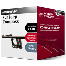 Für Compass MK49 (Auto Hak) Anhängerkupplung abnehmbar + E-Satz 7pol spezifisch
