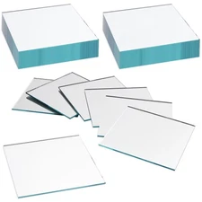 50 Pack Square Glass 3 Inches Mirror Tiles for DIY Craft Projects, Art Supplies