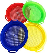 Sand Sifter Sieves Sand  Beach Red Blue Yellow  Green Complete Gift Set