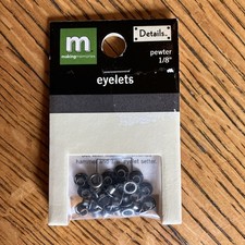 2003 Making Memories Eyelets Approx 25 Pewter Size 1/8 NEW Sealed