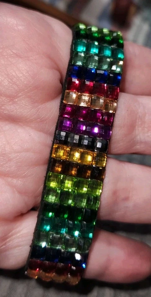 Lote 2 PULSEIRAS Disney ickey icon girls 1 rosa elástico e 1 gemas multicoloridas - Imagem 4 de 4