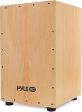 Pyle Jam - Wooden Cajon - Handcrafted Stringed Lightweight Percussion Box With I