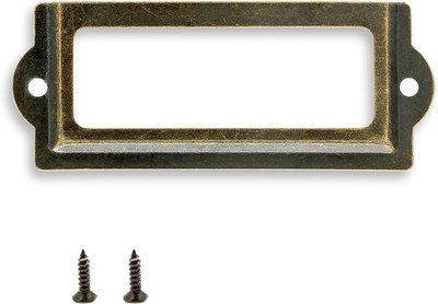 30 Pcs Antique Label Holder, 3.3 Inch Long Metal Office File Cabinet Shelves Dra