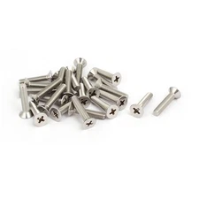 M4x20mm 316 Stainless Steel Phillips Socket Flat Head Machine Screws 25pcs