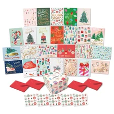 Boxed Christmas Cards Set – 100 Holiday Cards with Envelopes  Sealing Sticker...