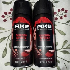 2 Pack: Axe Fine Fragrance Cherry Spritz Red Apple + Amber Premium Body Spray