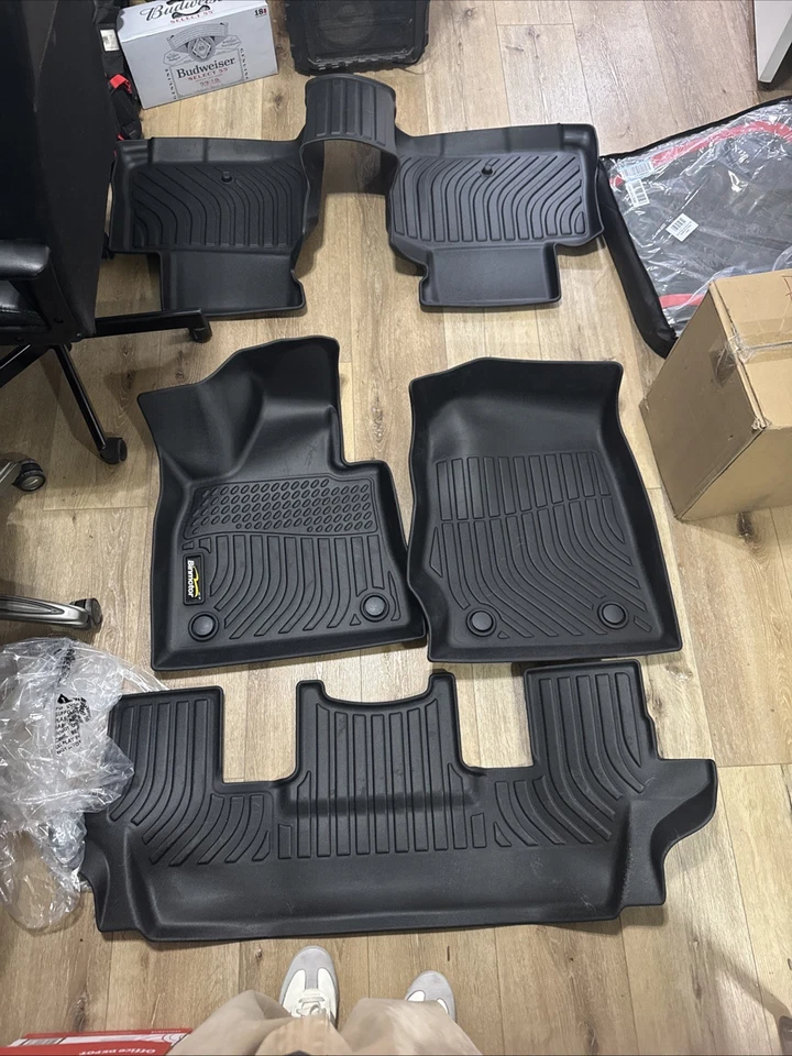 Alfombrillas originales Lincoln Aviator 2020-2024 2025 6 pasajeros, forros de TPE para todo tipo de clima Foto 2 de 2