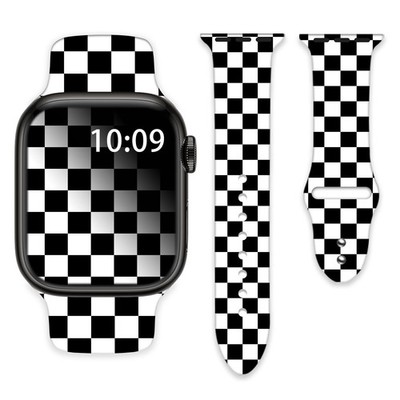 Black and White Checkered Watch Bands Compatible with Apple Watch 42mm 44mm 4...