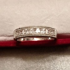 Vintage Designer Sterling Silver Cubic Zirconia Ring - Size 9 / 2.79 g NP 548