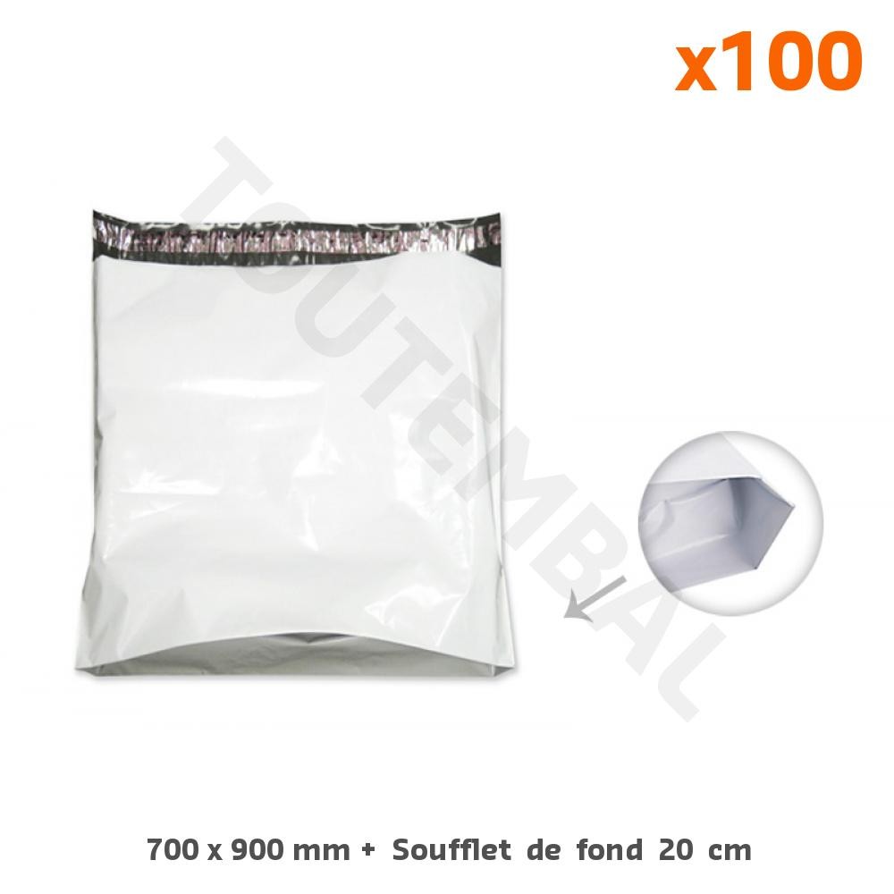Sac d'expédition plastique 700x900 pour colis e-commerce volumineux x100