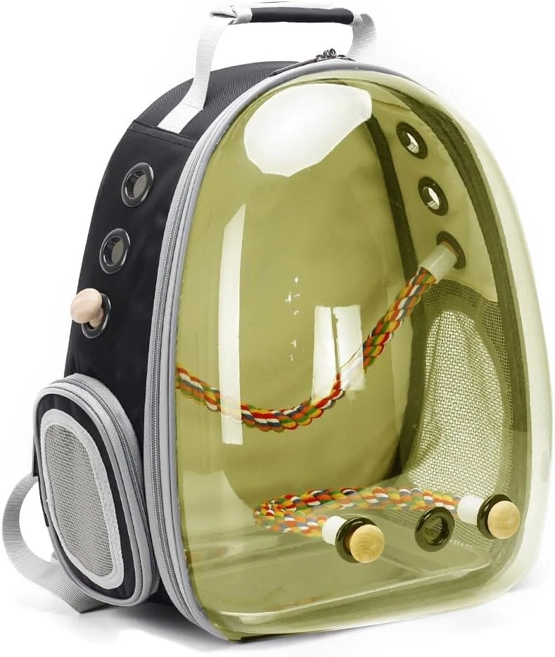 Bird Traval Carrier Cage, Polarized Tinted Brown Space Capsule Astronaut Backpac
