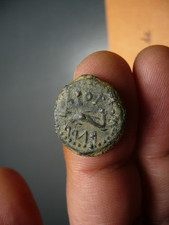 Kelte: Gades (100-20 BC) AE-Quadrans 18,65 mm 2,26 g Melkart/Delfin (CA6896)