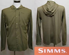 Simms Intruder Hoody Men's Medium Bay Leaf Brown UPF 30+ Zip Pockets NWT #J4782
