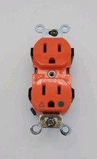 LEVITON 5262-IG ISOLATED INDUSTRIAL DUPLEX RECEPTACLE, 15-AMP, 125V, ORANGE