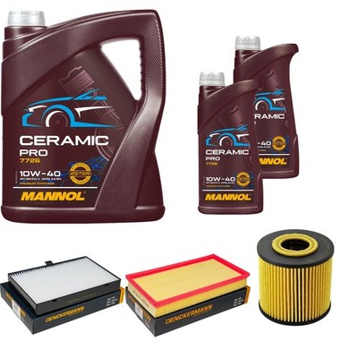 DENCKERMANN Inspektionspaket 7L MANNOL Ceramic Pro 10W-40 für Volvo V70 I 875