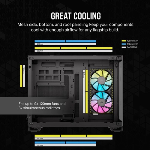 Corsair 2500X RGB Micro Tower Black - CC-9011267-WW - Picture 12 of 13