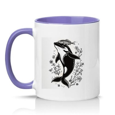 Orca Wal Unisex 11 Unzen Keramiktasse Tierliebhaber Geschenk für Sie & Ihn