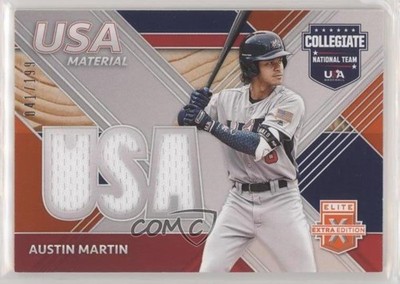 2020 Elite Extra Edition USA Baseball Material Orange 41/199 Austin Martin 0b67