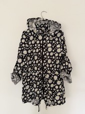 Brave Soul Women’s Daisy Print Hooded Parka Raincoat - Size Medium 12