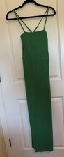 Wild Fable Women  s Small Green Open Tie Back Side Slit Spaghetti Maxi Dress NWOT
