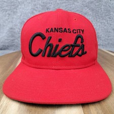 Kansas City Chiefs Hat Cap Snap Back Red Black Logo Script NFL Football New Era