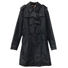 FENDI Selleria logo belt Coat outerwear long sleeves trench coat Black