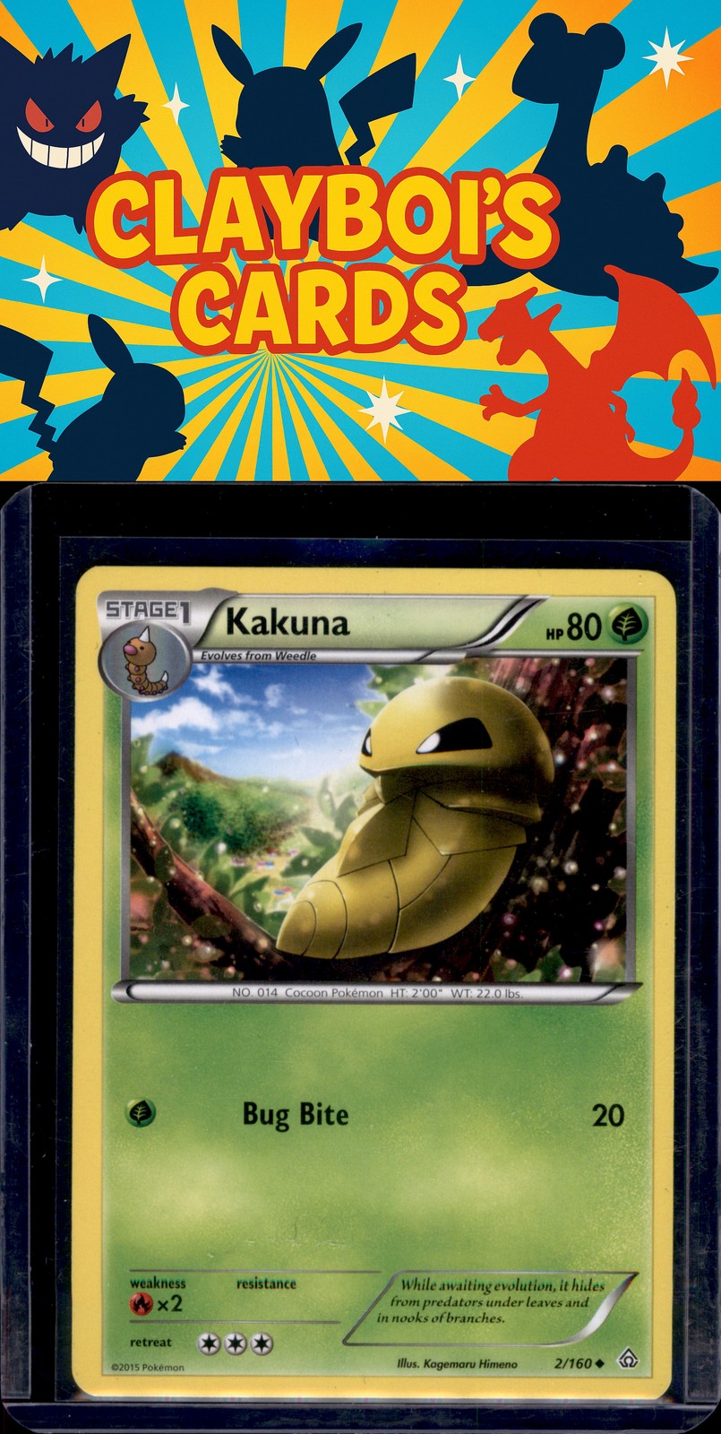 Kakuna XY - Primal Clash Pokemon 2/160 Uncommon NM+