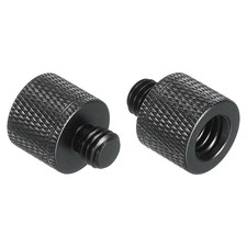 2Pack Mic Stand Adapter 3/8 Female x M8 Male for Microphone Stand Black