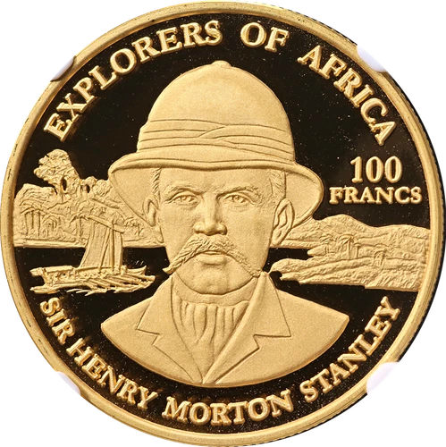1999 Congo D.R. Gold 100 Franc Sir Henry Morton Stanley NGC PF70 Ultra Cameo