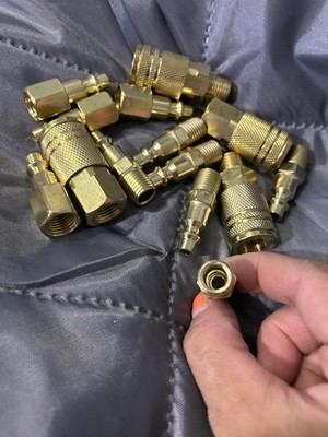 14 PCS Brass Air Hose Fittings 1/4 NPT Quick Connect Air Compressor Coupler Set