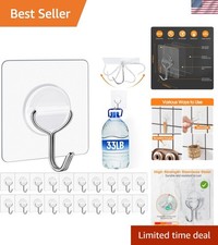 Adhesive Wall Hooks for Hanging Heavy Duty 33lbMax, Waterproof and Rustproof ...
