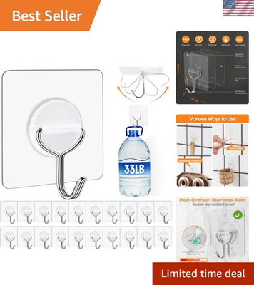 #ad #ad Adhesive Wall Hooks for Hanging Heavy Duty 33lbMax Waterproof and Rustproof ... $18.13