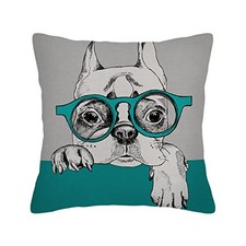 Husandy Throw Pillow Covers Dog with Portrait of 18" x 18" Pack of 1 Hus-031
