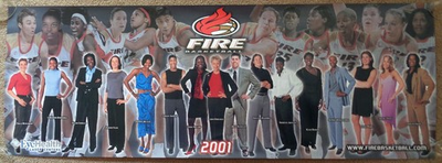 #ad Portland FIRE 2001 TEAM POSTER Handout Jackie Stiles Crawley 14 More SGA $14.22