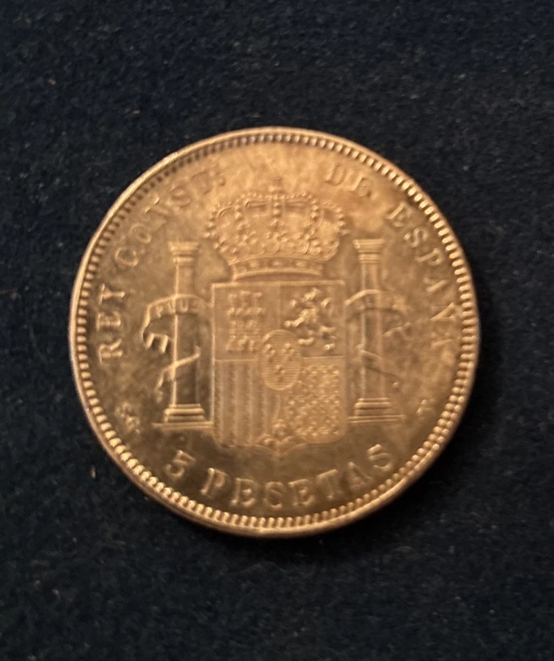 1899 Spain 5 Pesetas - Image 2 of 2