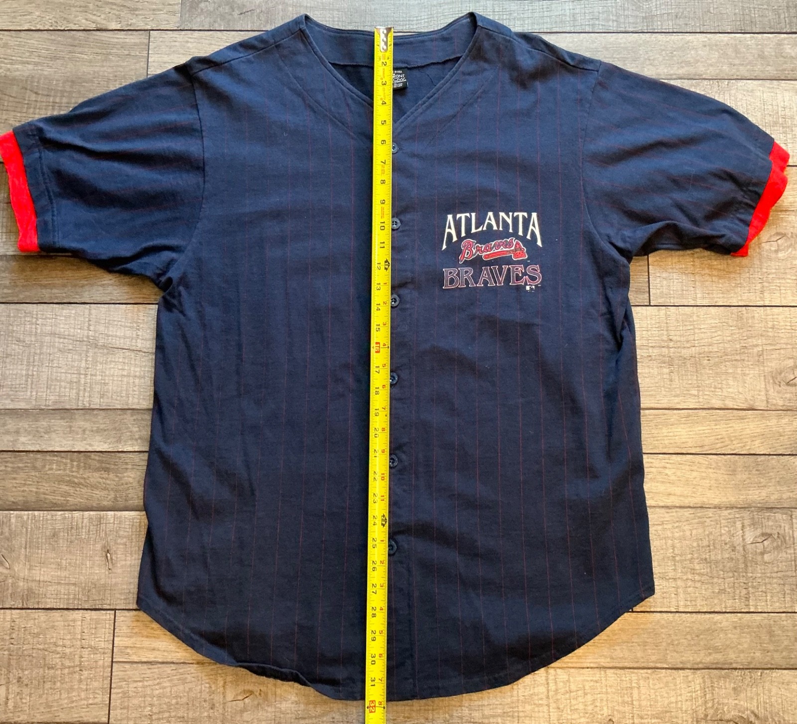 Maglia baseball vintage anni 90 prima fila MLB Atlanta Braves uomo XL bottone made in USA