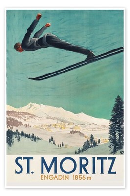 Poster St. Moritz, Engadin - Vintage Ski Collection
