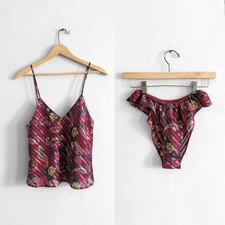 Vtg Fredericks Hollywood 1990's Satin Camisole Panties Matching Lingerie Set